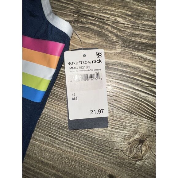 Melrose And Market Rainbow Stripe One-Piece Swimsuit. Girls Size 12. NWT. N - Picture 8 of 8